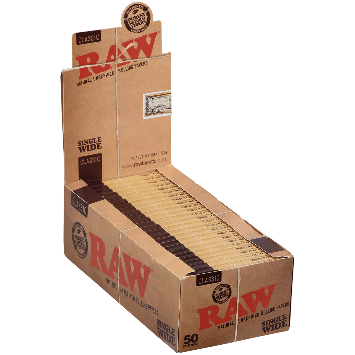 Papers Raw Classic Single 50 Ct. Leaves 1/50 Ct Box