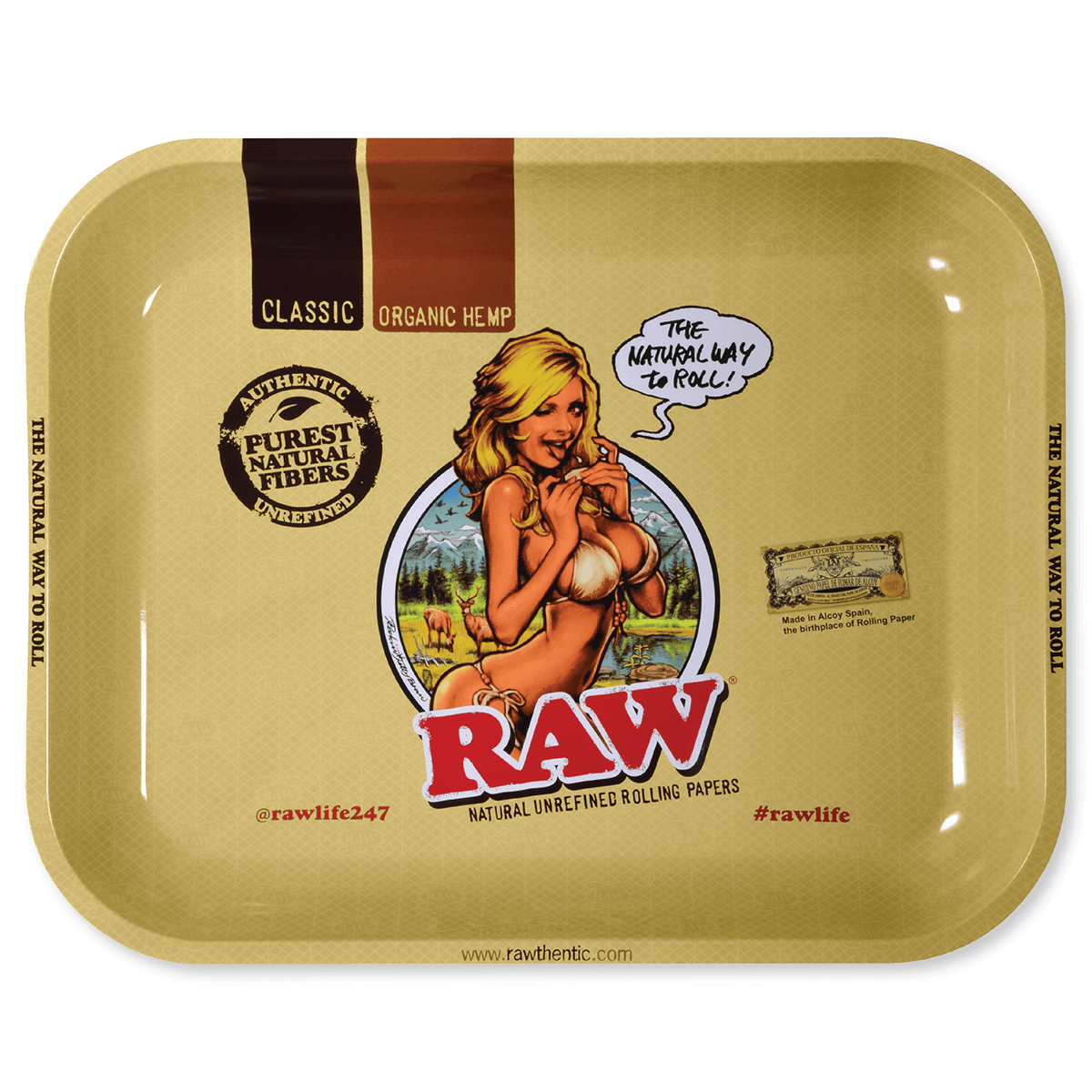 Rolling Metal Tray Raw Girl Large
