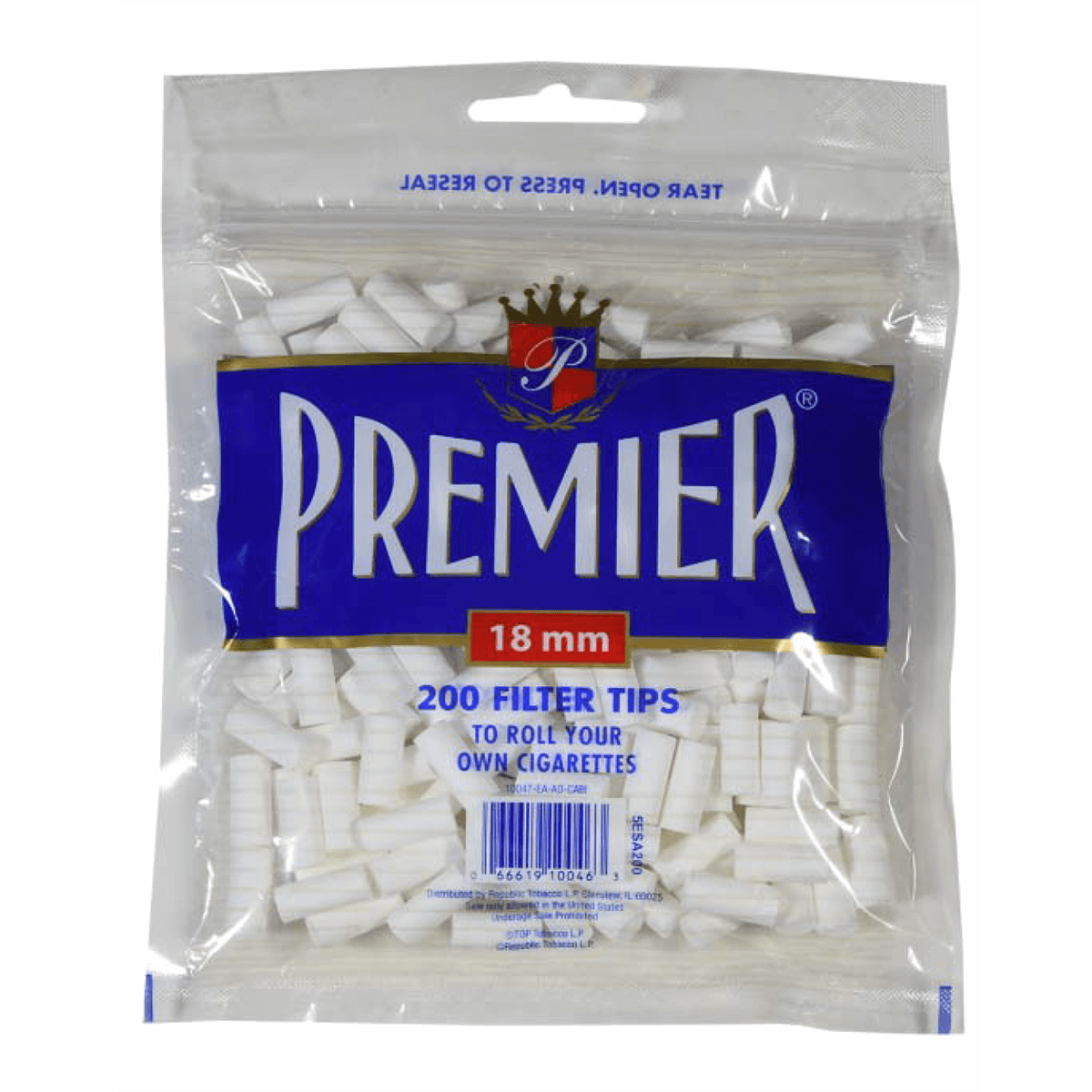 Filter Tips Premier 18Mm 200 Ct. Bag