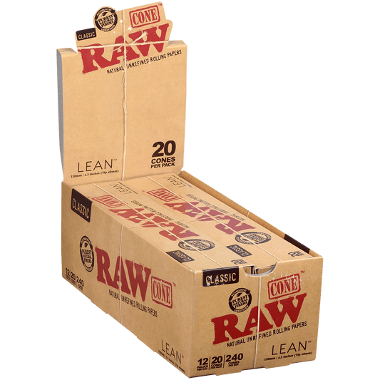Papers Raw Classic Lean Pre-Rolled Cones 109Mm Special 12 Packs Display