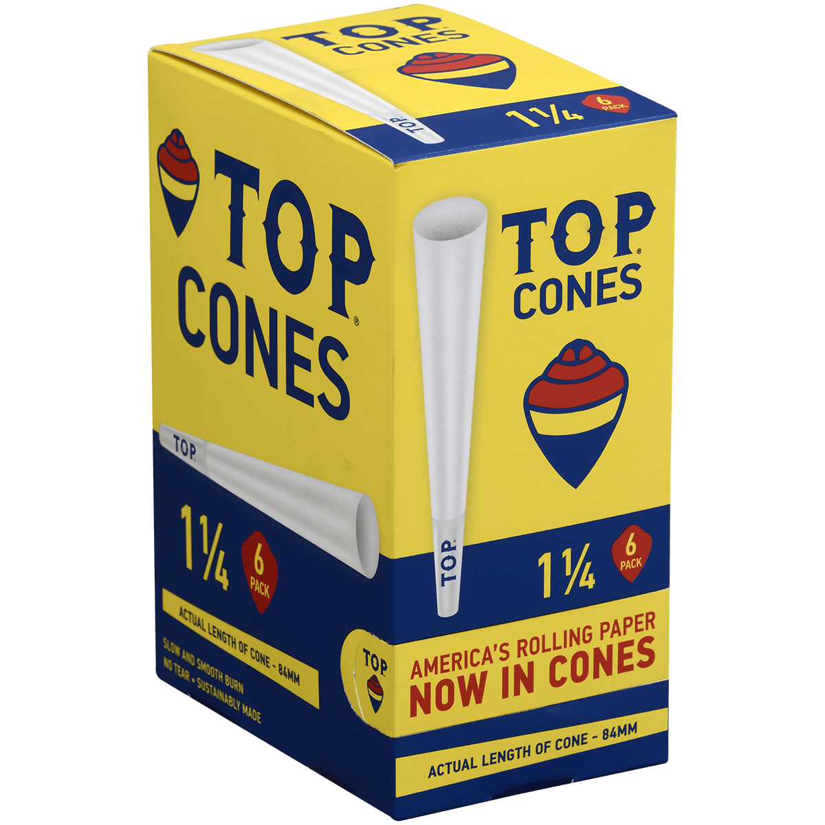**CONES TOP 1 1/4 SIZE 6/24 PACK DISPLAY