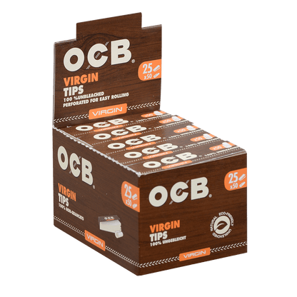 **OCB VIRGIN FLAT PAPER TIPS 25/50 CT.BOX