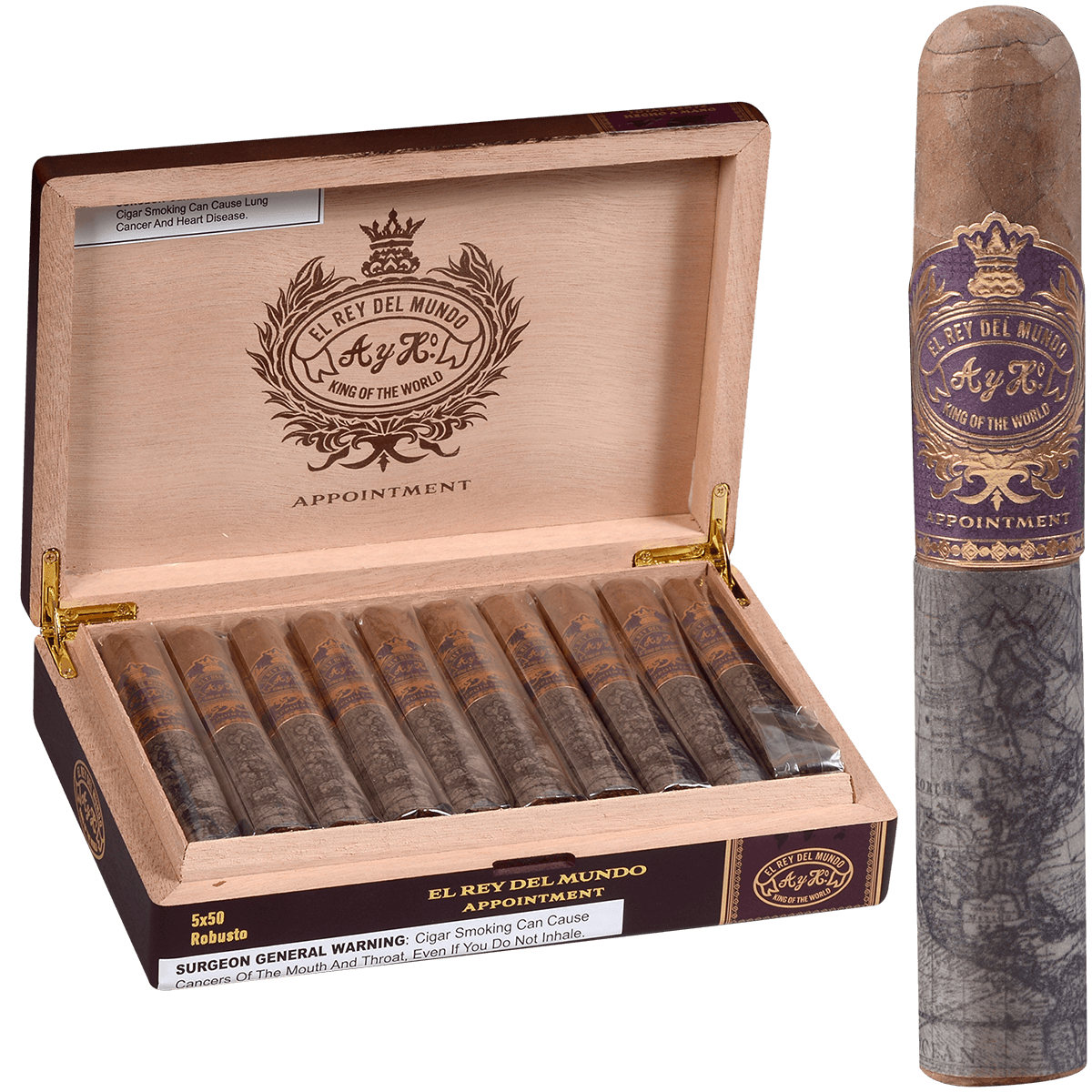 El Rey Del Mundo Appointment Robusto 20 Ct. Box 5.00X50