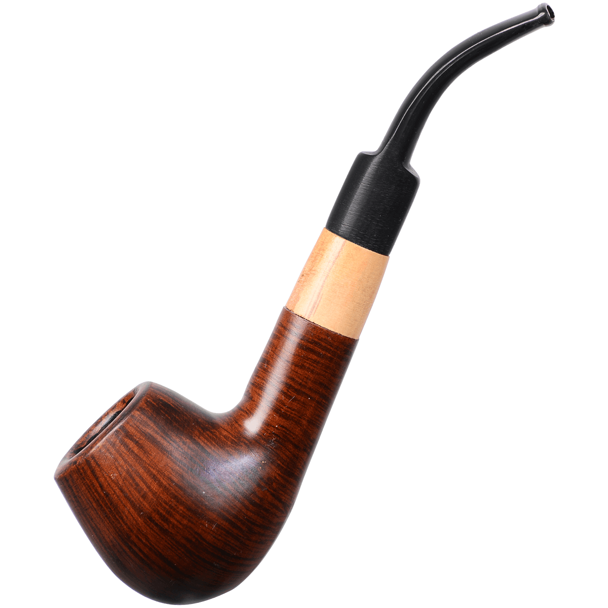 Pipes Wood Green Planet Engraved Small Light Brown Curved