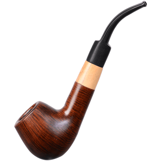 Pipes Wood Green Planet Engraved Small Light Brown Curved