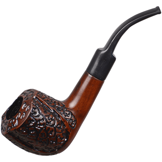 Pipes Wood Green Planet Engraved Brown Stain Curved