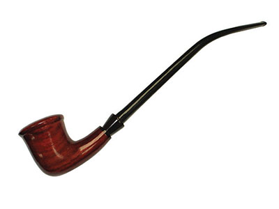**PIPES WOOD FESS 11" POTTERY BOWL BENT STEM CHURCHWARDEN LONG