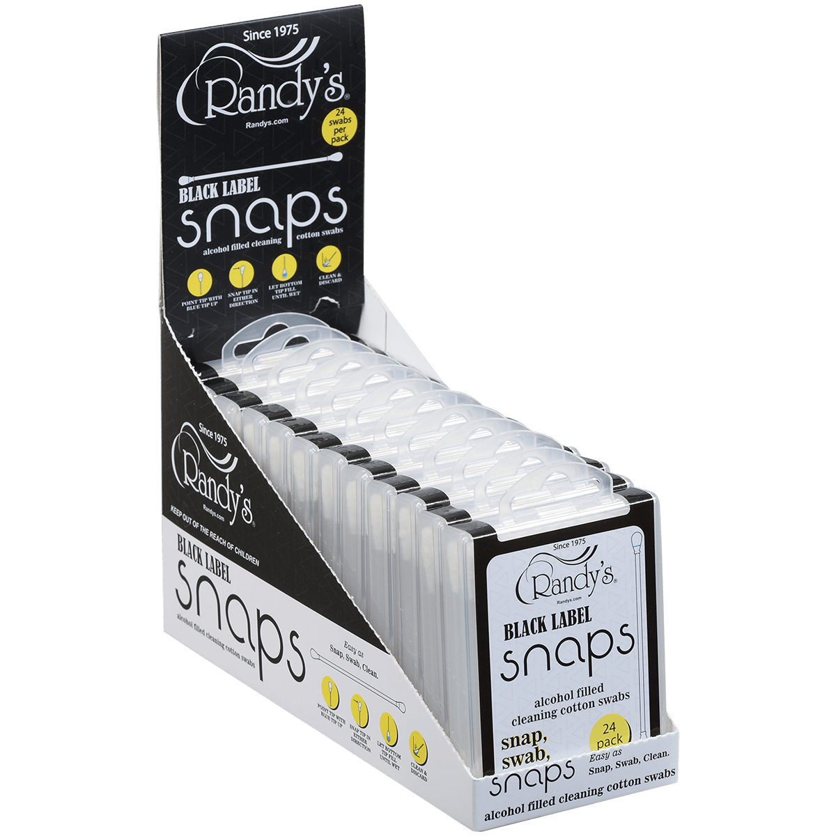 Cleaner Randys Snaps Alcohol Cotton Swabs 12 Ct. Display