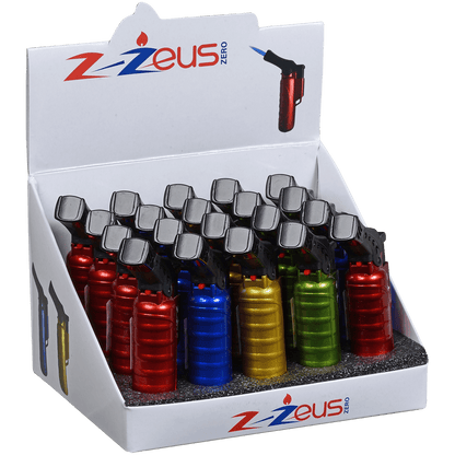 Lighter Newport Zzeus Side Torch 4 Colors Metallic 20 Ct Display