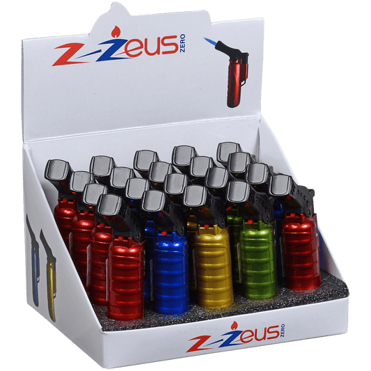 Lighter Newport Zzeus Side Torch 4 Colors Metallic 20 Ct Display