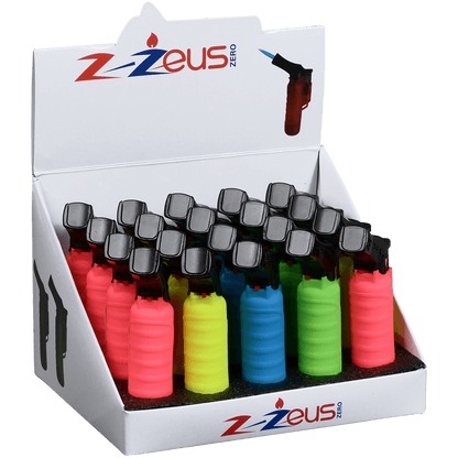 Lighter Newport Zzeus Side Torch 4 Colors Rubber 20 Ct Display