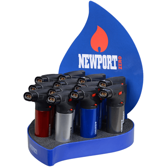 Lighter Newport Zzeus Double Torch 4 Colors 12 Ct. Display