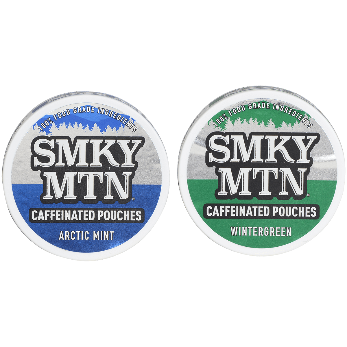 Moist Snuff Non Tobacco Smokey Mountain Wintergreen/Arctic Mint Pouches Pre-Pack 24 Ct. Display