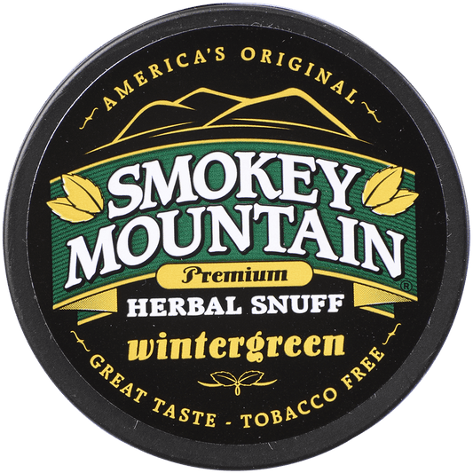 Moist Snuff Non Tobacco Smokey Mountain Wintergreen 10'S 1.20 Oz