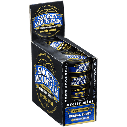 Moist Snuff Non Tobacco Smokey Mountain Arctic Mint 10'S 1.20 Oz