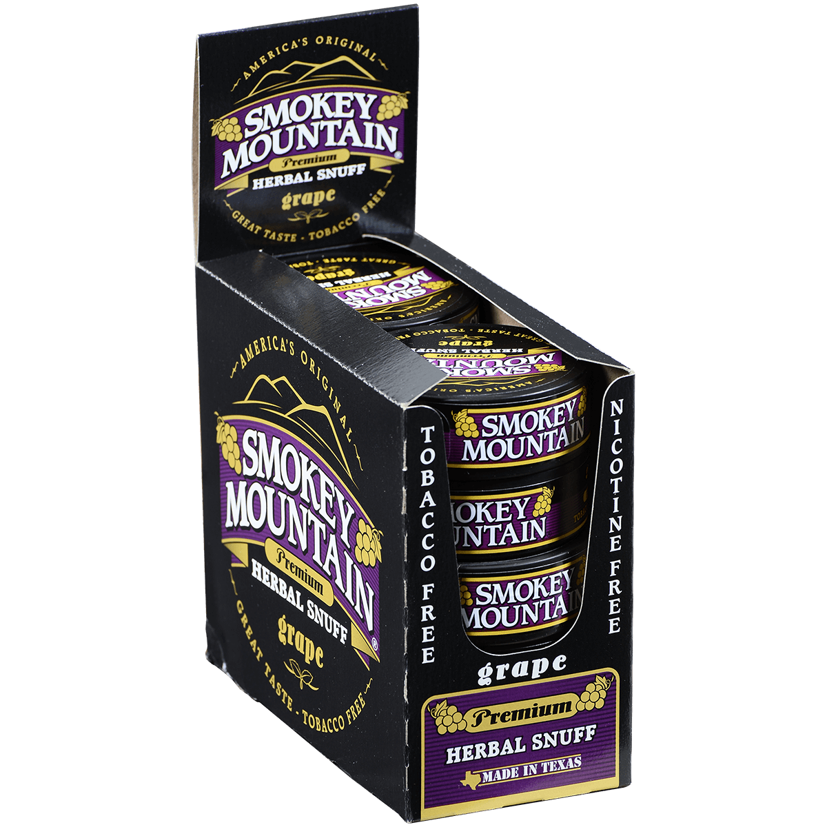Moist Snuff Non Tobacco Smokey Mountain Grape 10'S 1.20 Oz