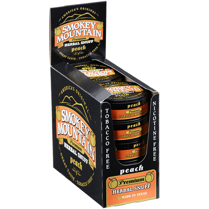 Moist Snuff Non Tobacco Smokey Mountain Peach 10'S 1.20 Oz