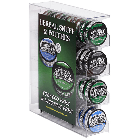 Moist Snuff Non Tobacco Smokey Mountain (Wg,Cl,Amp,Wgp) Push Back Display 40 Ct.