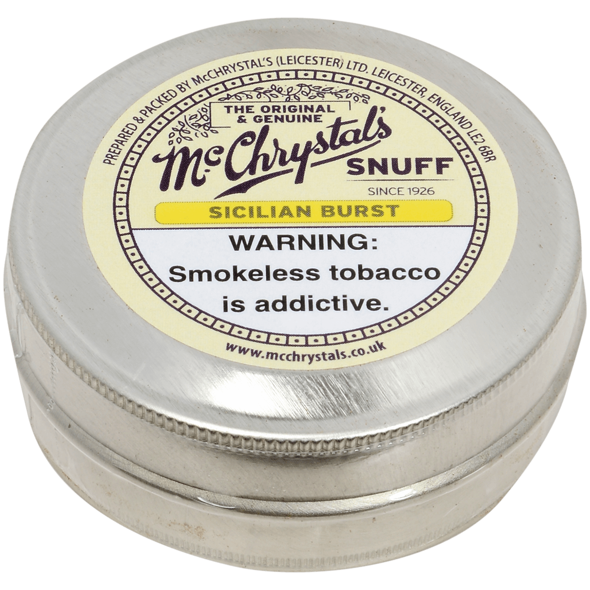 Dry Nasal Snuff Mcchrystals Sicilian Burst 12'S 8 Grams