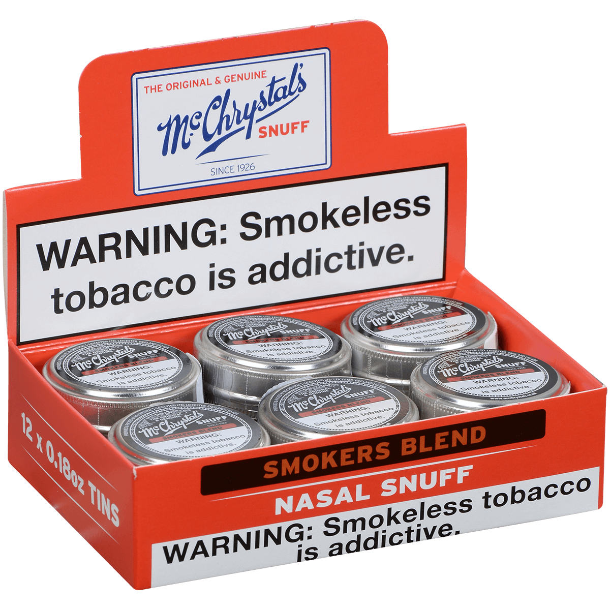Dry Nasal Snuff Mcchrystals Smokers Blend 12'S 5 Grams