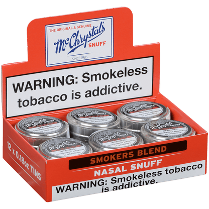 Dry Nasal Snuff Mcchrystals Smokers Blend 12'S 5 Grams