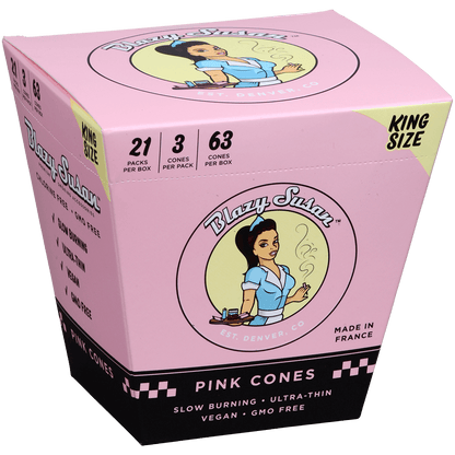 Papers Blazy Susan Pink Cones King Size Slim 21/3 Ct. Display