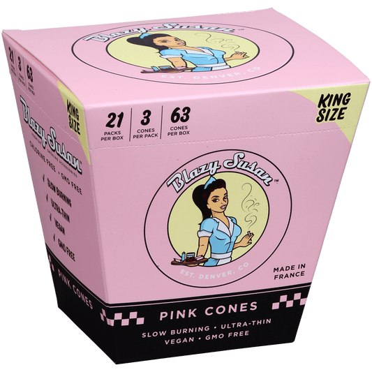 Papers Blazy Susan Pink Cones King Size Slim 21/3 Ct. Display