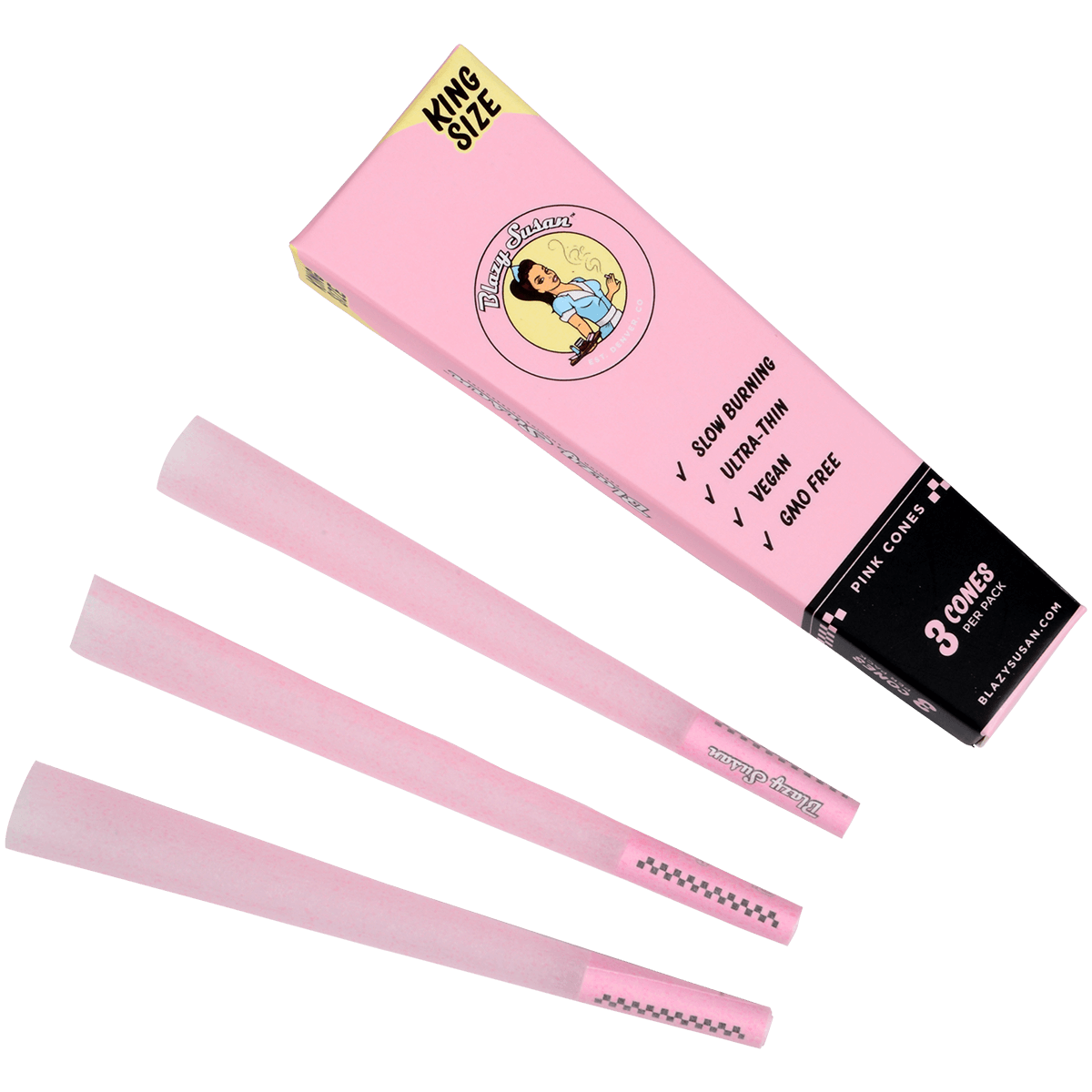 Papers Blazy Susan Pink Cones King Size Slim 21/3 Ct. Display
