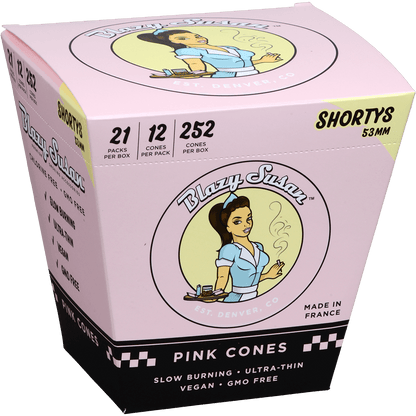 Papers Blazy Suan Pink Cones Shortys 21/12 Ct. Display