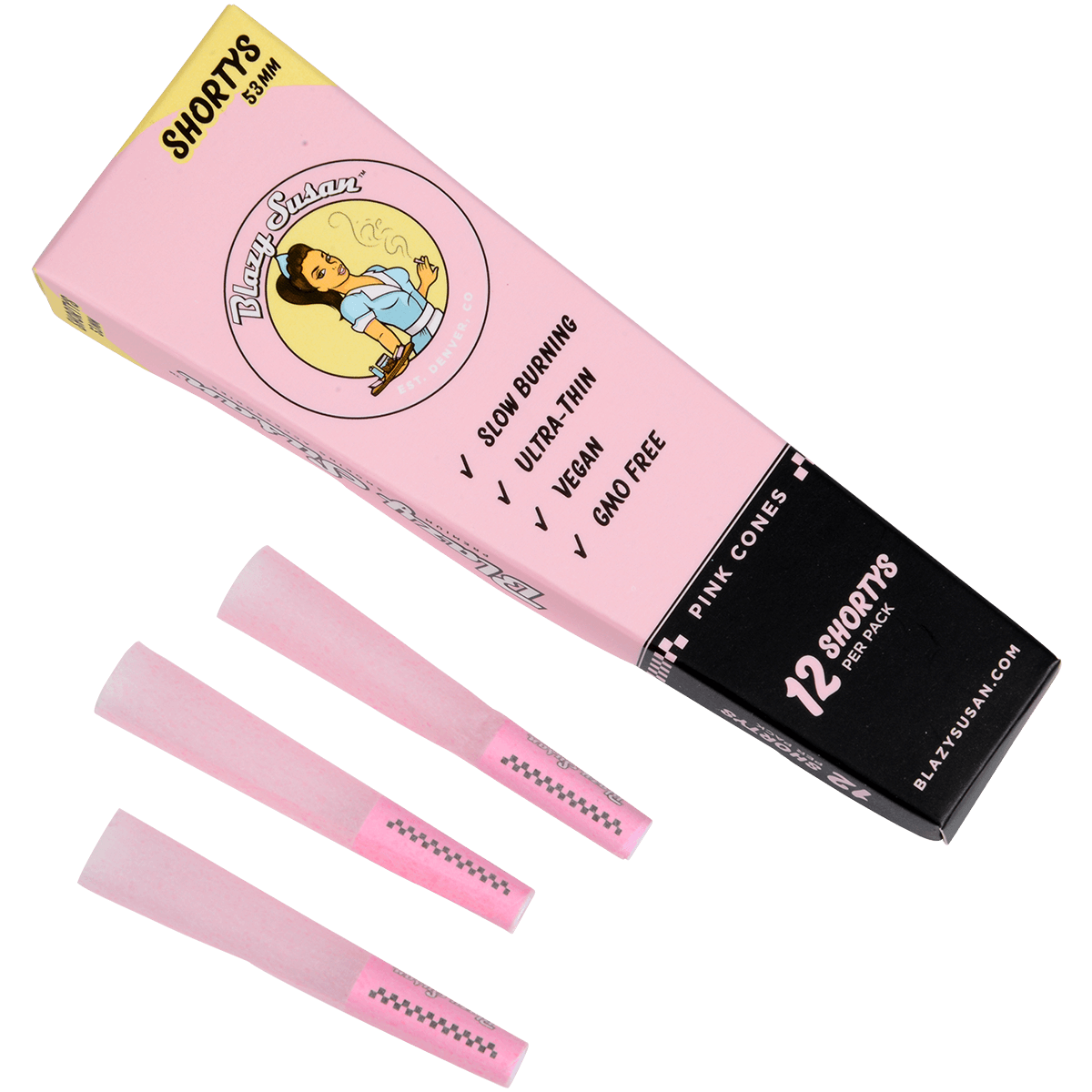 Papers Blazy Suan Pink Cones Shortys 21/12 Ct. Display