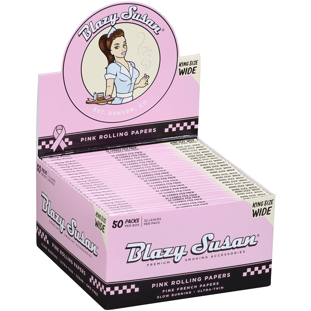 Papers Blazy Susan Pink King Size Wide 50/32 Ct. Display