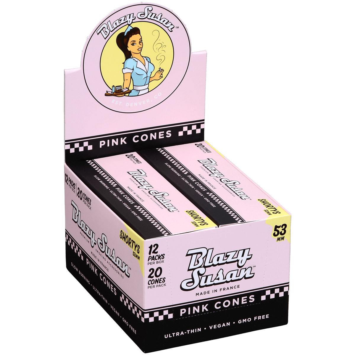 Papers Blazy Susan Pink Cones Shortys 12/20 Ct. Display
