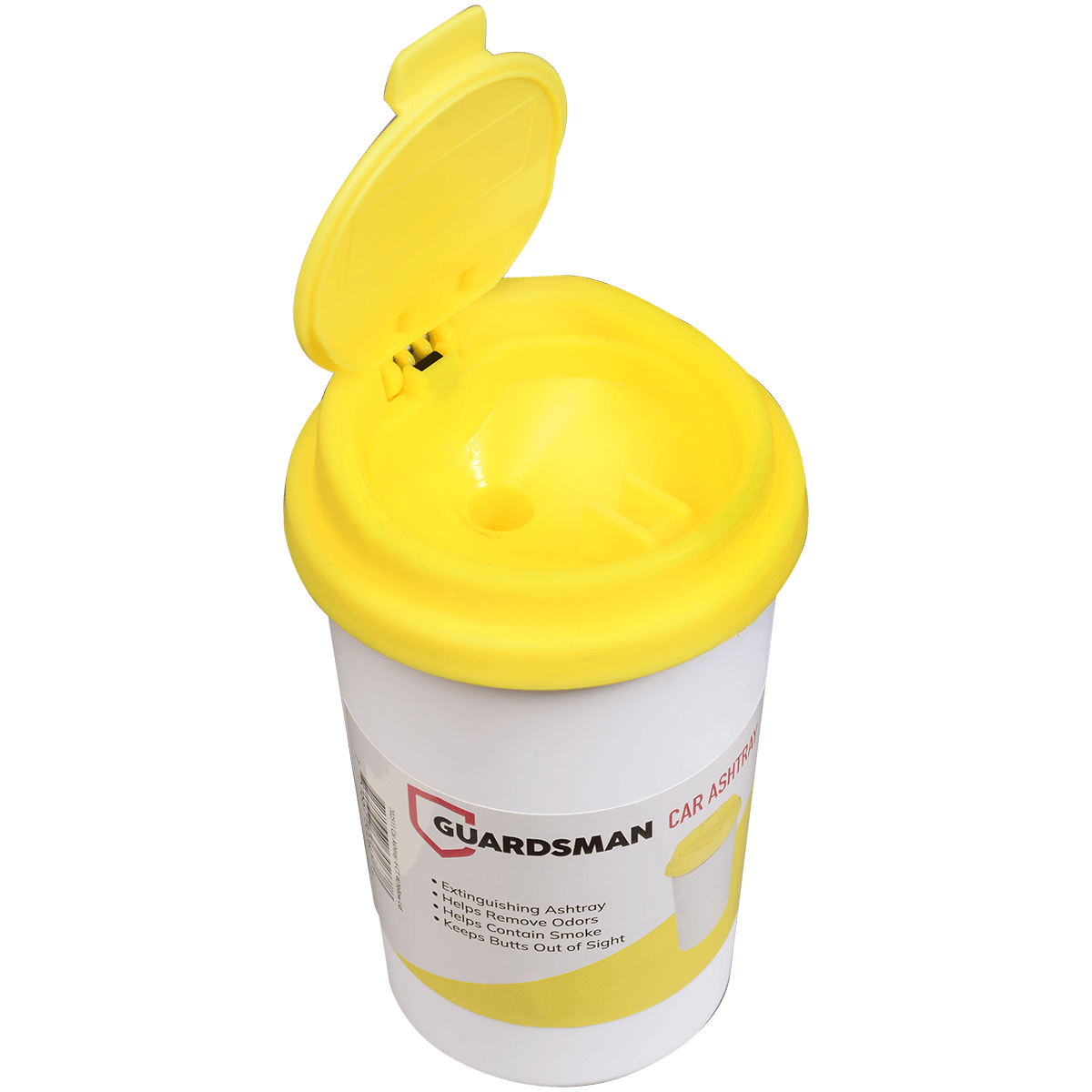 Ashtray Guardsman Car Smoke Lock Bucket W Yellow Lid 6Ct