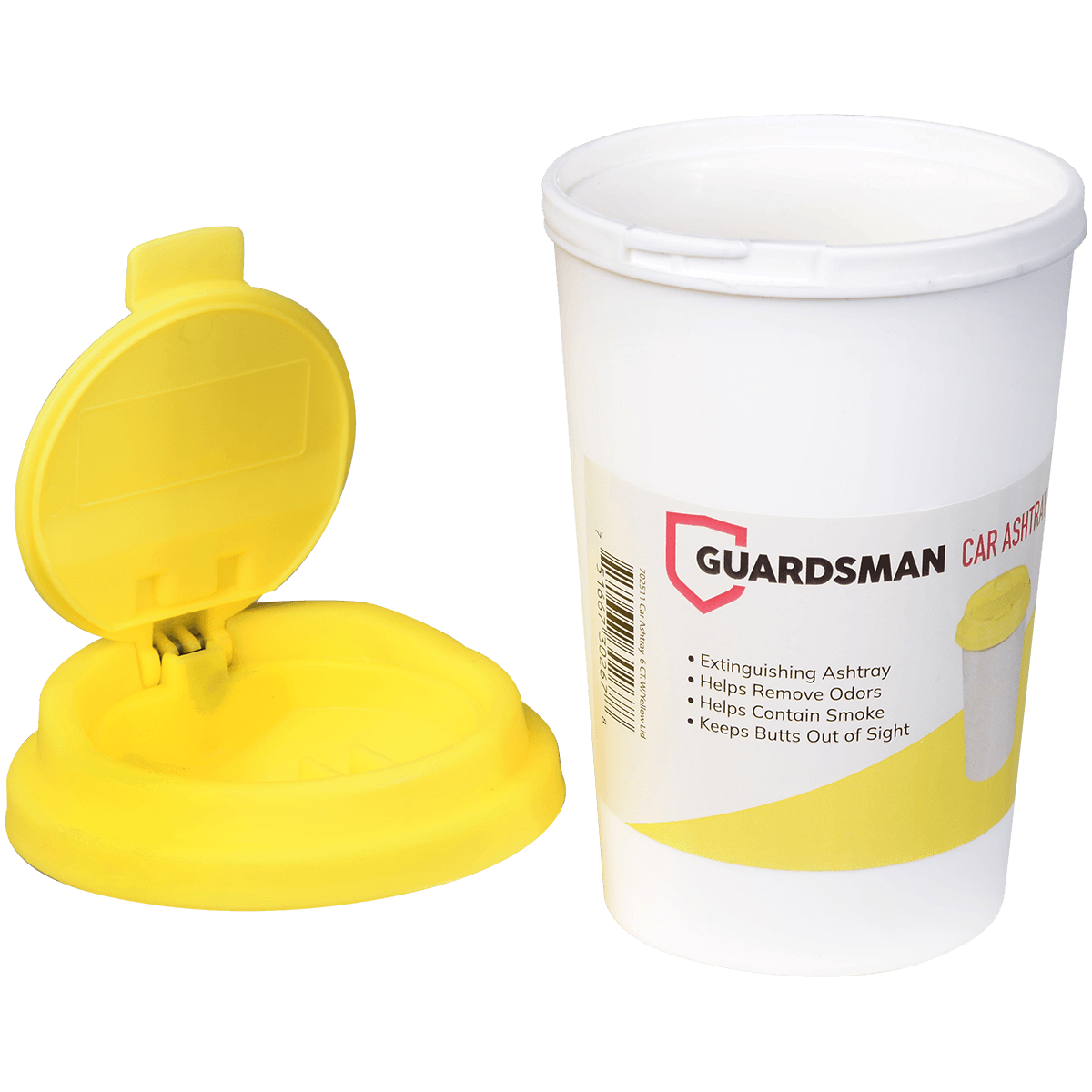 Ashtray Guardsman Car Smoke Lock Bucket W Yellow Lid 6Ct