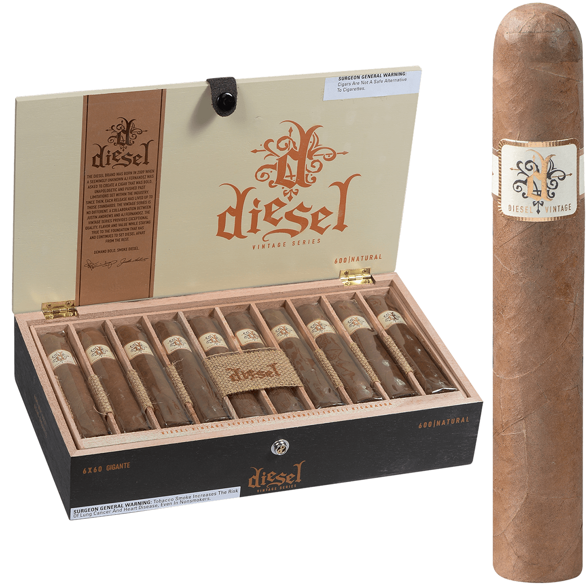 Diesel Vintage Series Gigante Natural 20 Ct. Box 6.00X60