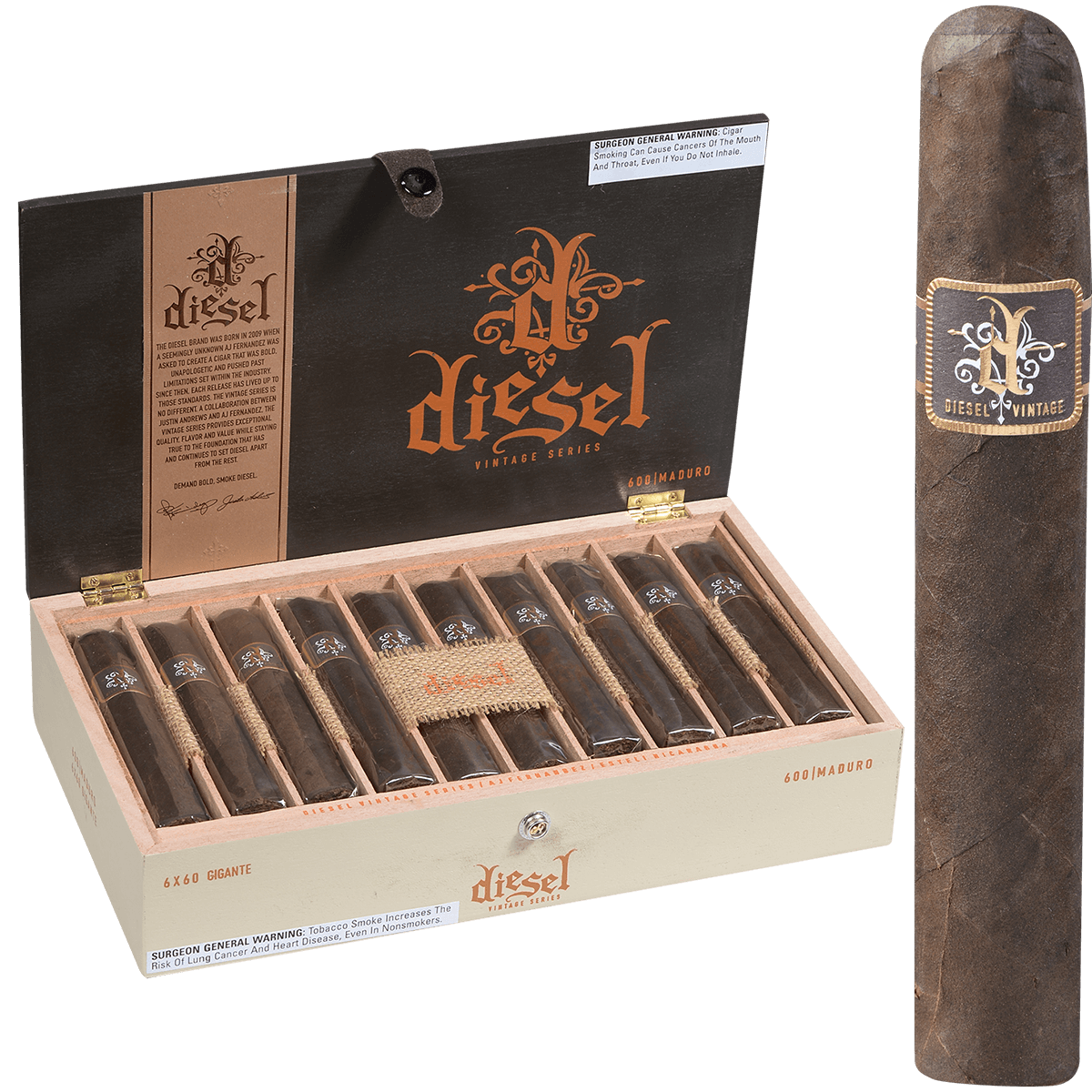 Diesel Vintage Series Gigante Maduro 20 Ct. Box 6.00X60