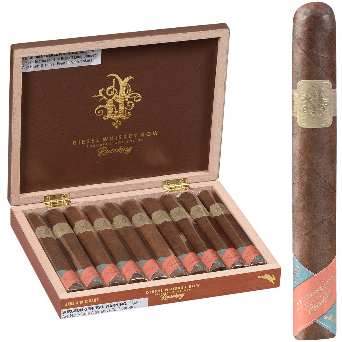 Limited Edition Diesel Whiskey Row Founders Collection Raceking Toro 10 Ct. Box 6.00X52