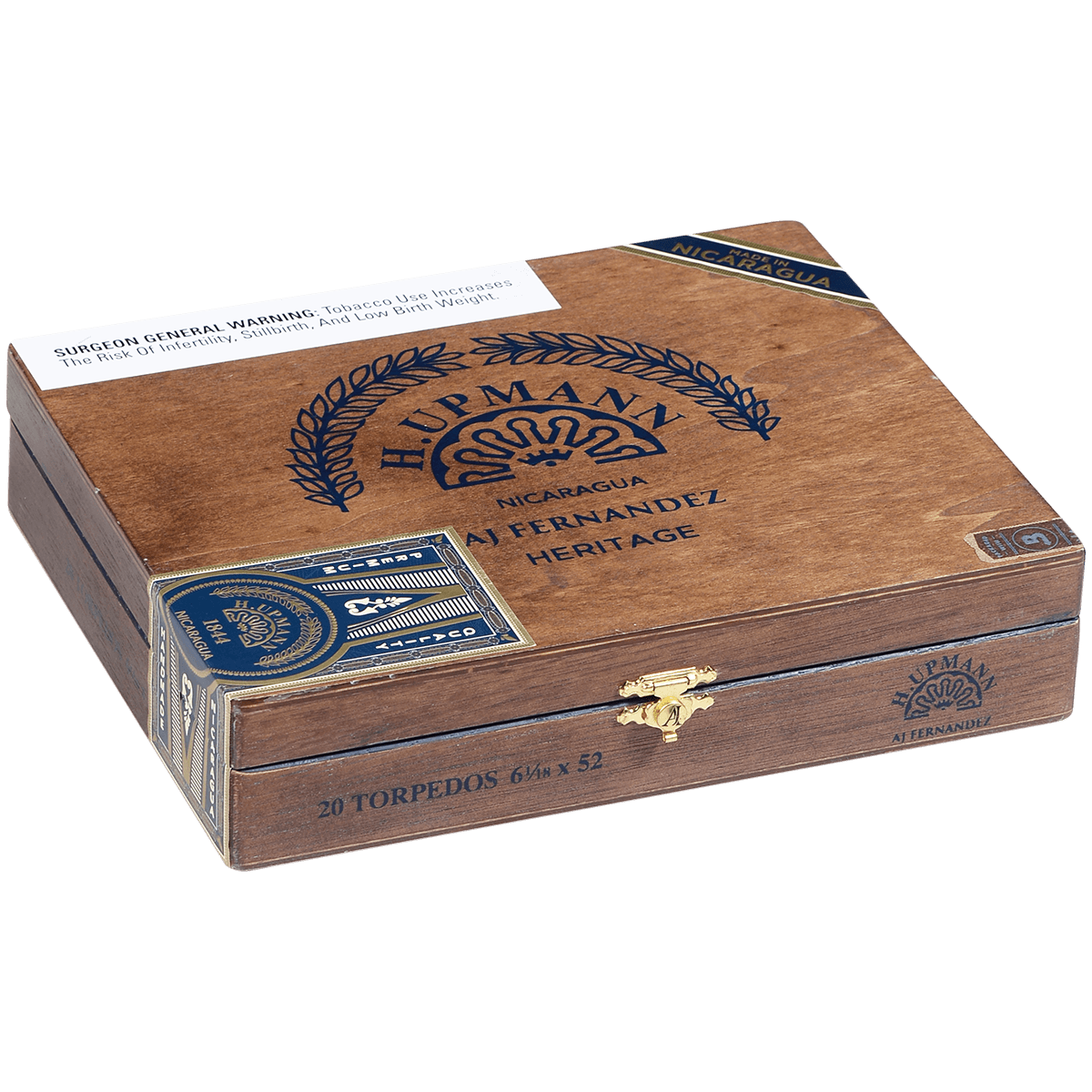 H. Upmann Nicaragua Heritage Made By Aj Fernandez Torpedo 20 Ct. Box 6.13X53