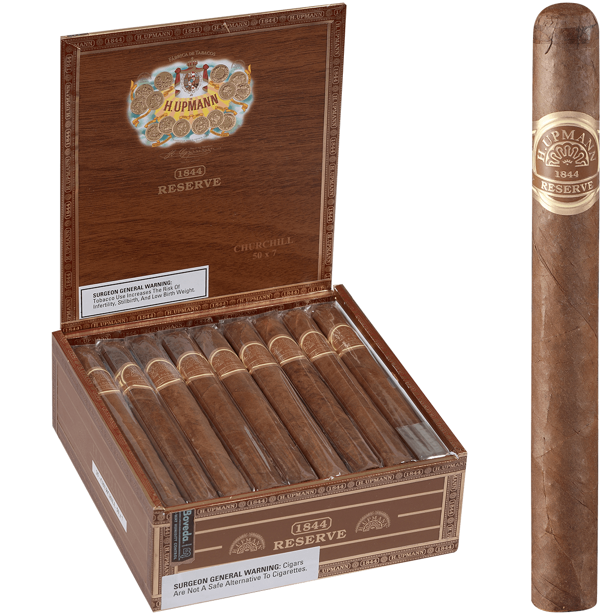H. Upmann 1844 Reserve Churchill 25 Ct. Box 7.00X50