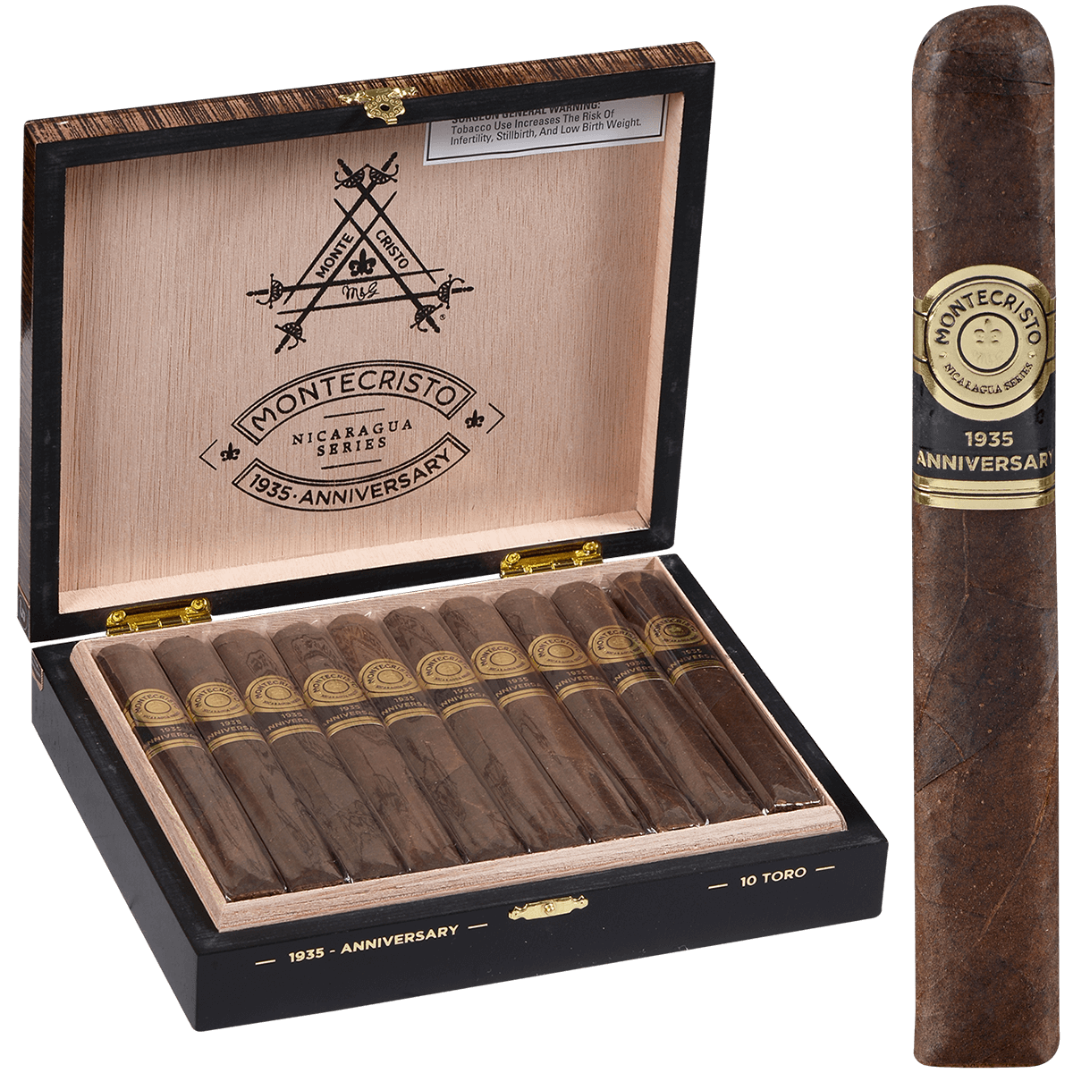 Montecristo 1935 Anniversary Nicaragua Toro 10 Ct Box 6.00X54