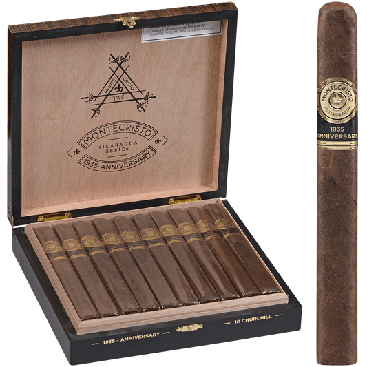 Montecristo 1935 Anniversary Nicaragua Churchill 10 Ct Box 7.00X52