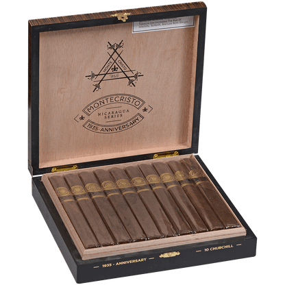 Montecristo 1935 Anniversary Nicaragua Churchill 10 Ct Box 7.00X52