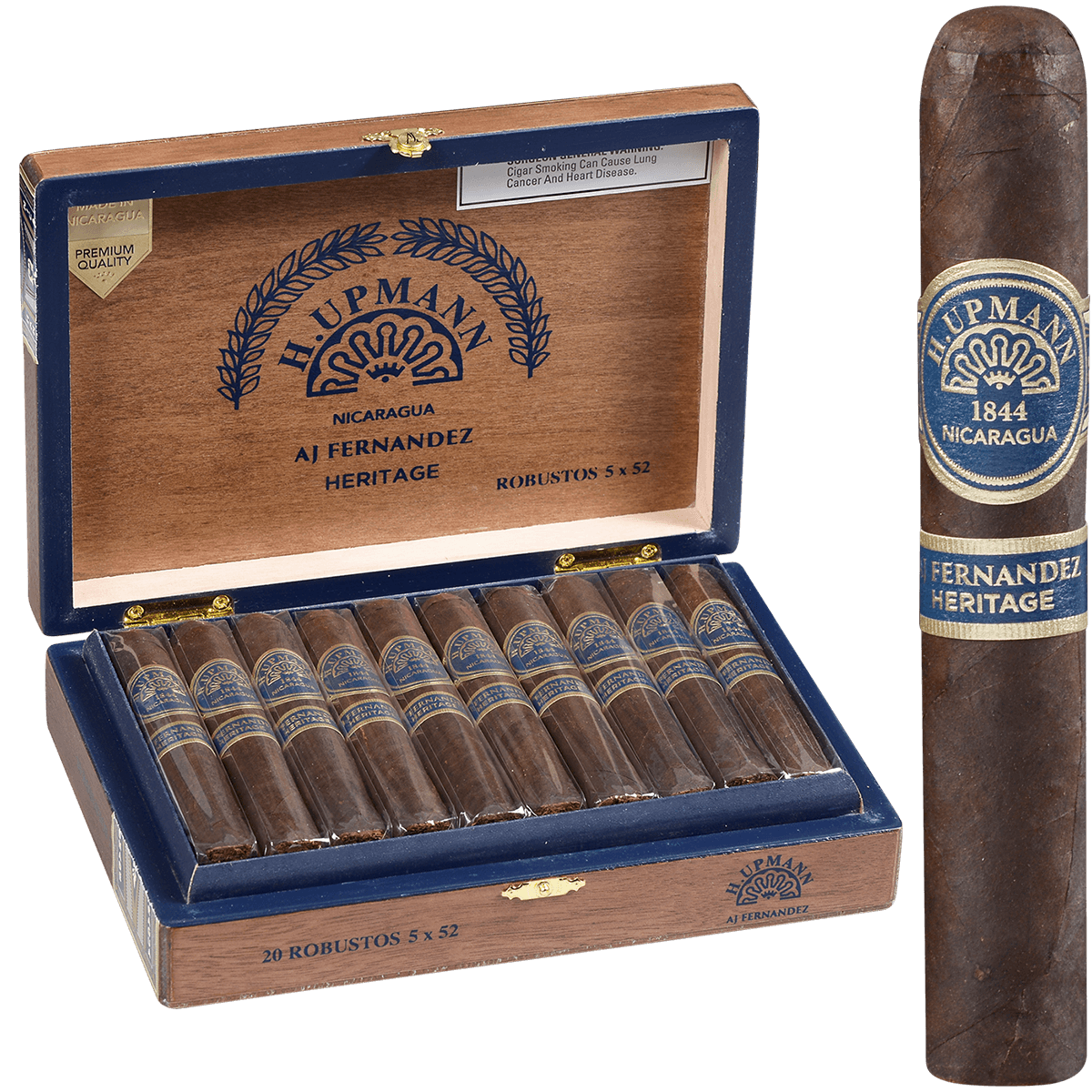 H. Upmann Nicaragua Heritage By Aj Fernandez Robusto 20 Ct. Box 5.00X52