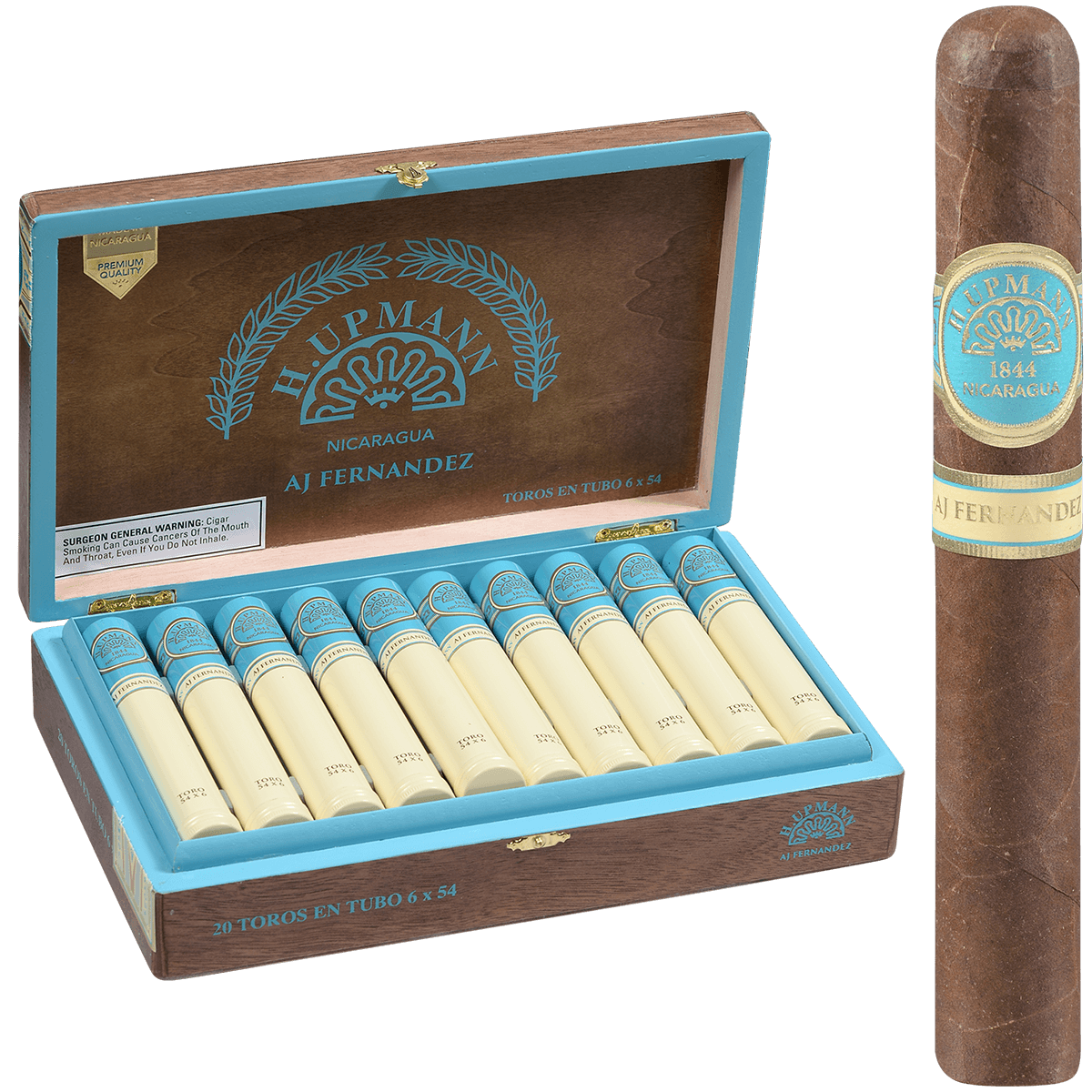 H. Upmann Made By Aj Fernandez Toro En Tubo 20 Ct. Box 6.00X54