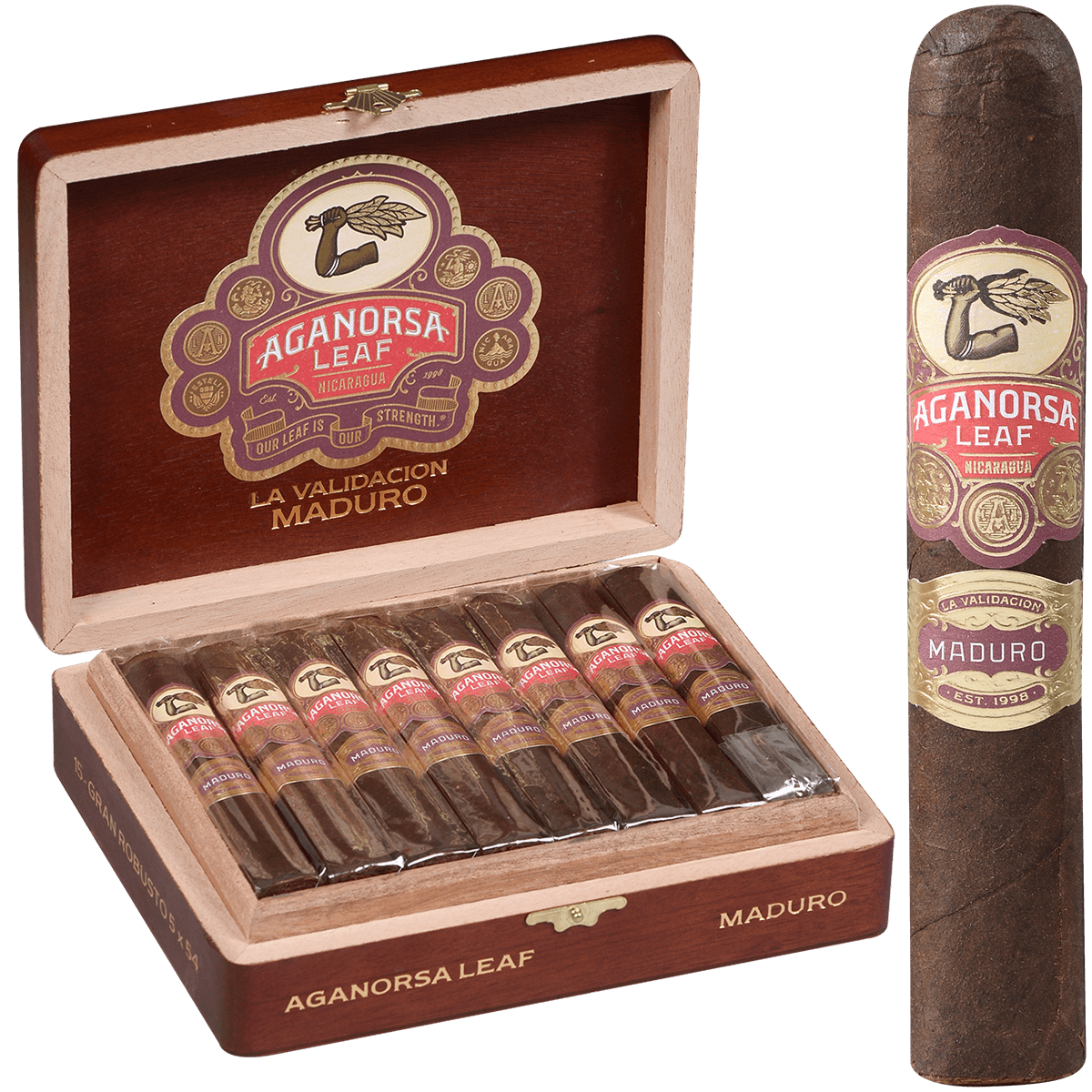 Aganorsa La Validacion Maduro Gran Robusto Bp 15 Ct Box 5.00X54