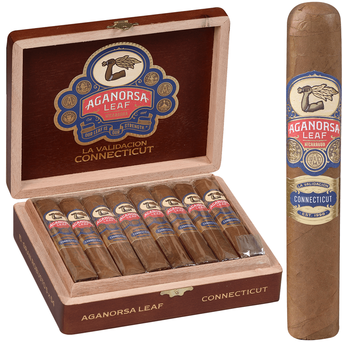 Aganorsa La Validacion Connecticut Gran Robusto Bp 15 Ct Box 5.00X54