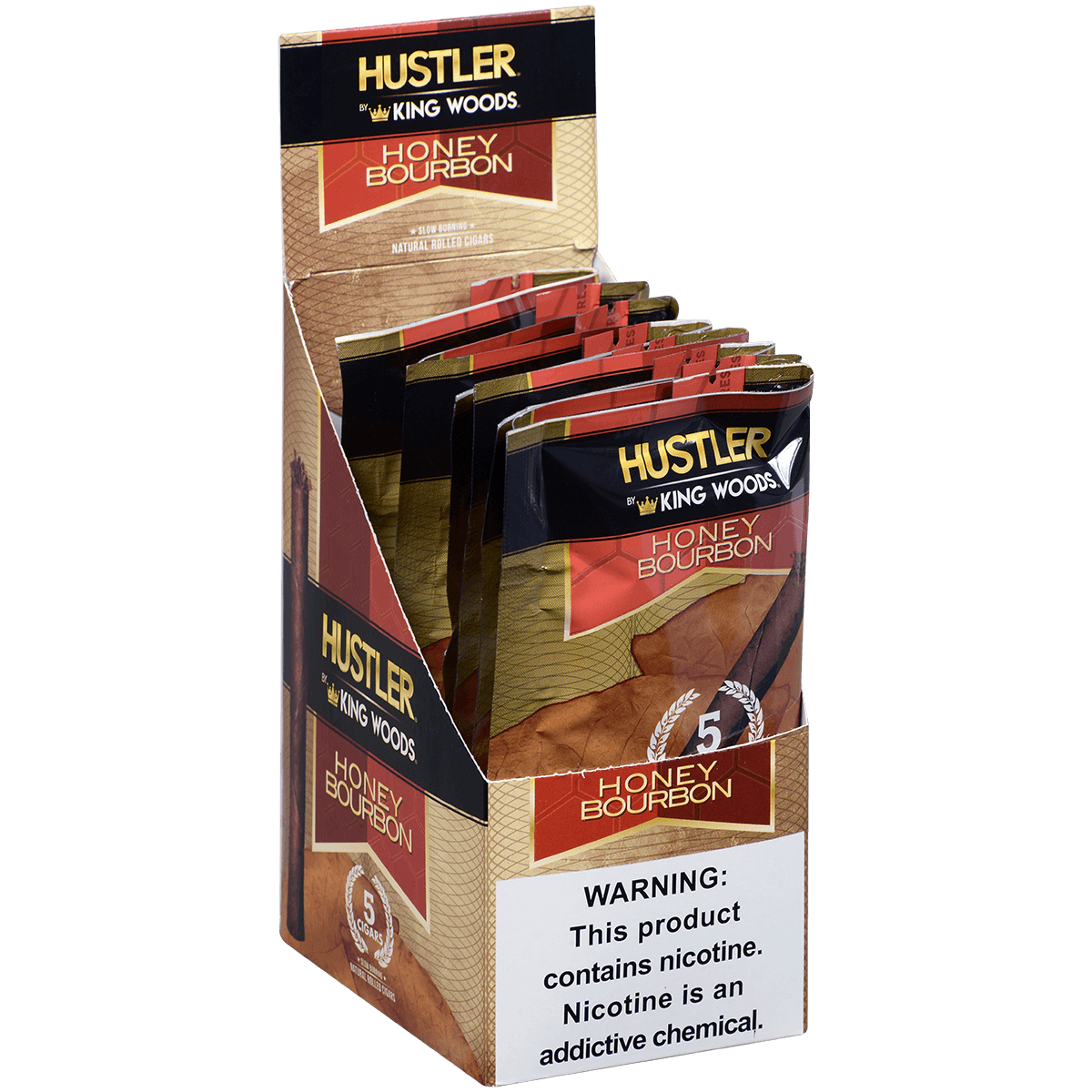 Hustler King Woods Honey Bourbon 8/5 Packs 4.50X32