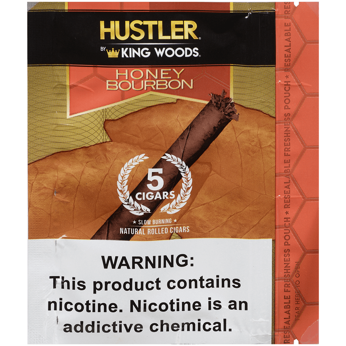 Hustler King Woods Honey Bourbon 8/5 Packs 4.50X32