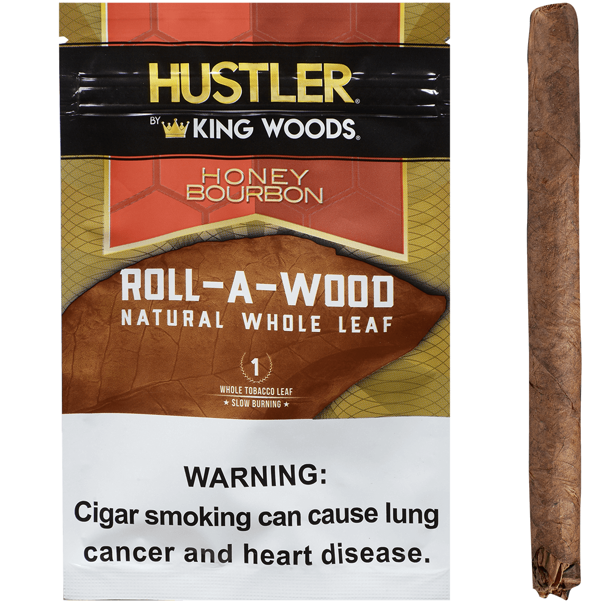 **HUSTLER KING WOODS ROLL A WOOD HONEY BOURBON 6/1 POUCHES
