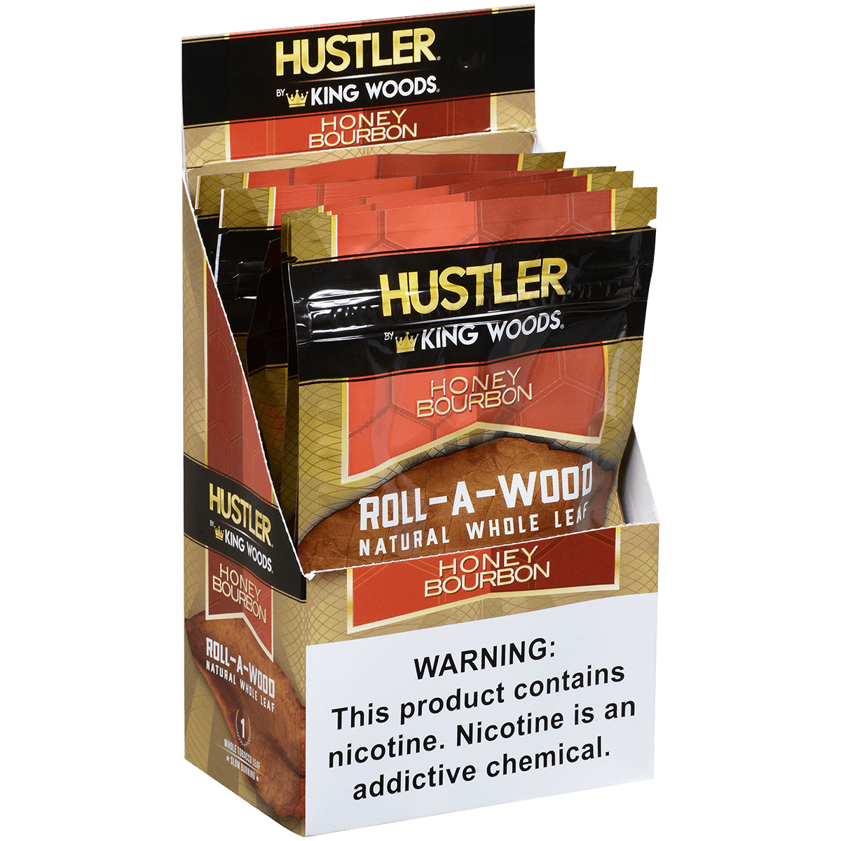 **HUSTLER KING WOODS ROLL A WOOD HONEY BOURBON 6/1 POUCHES